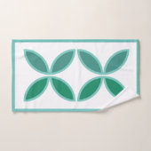 Seagreen blauwgroen floreel patroon op wit bad handdoek (Handdoek)