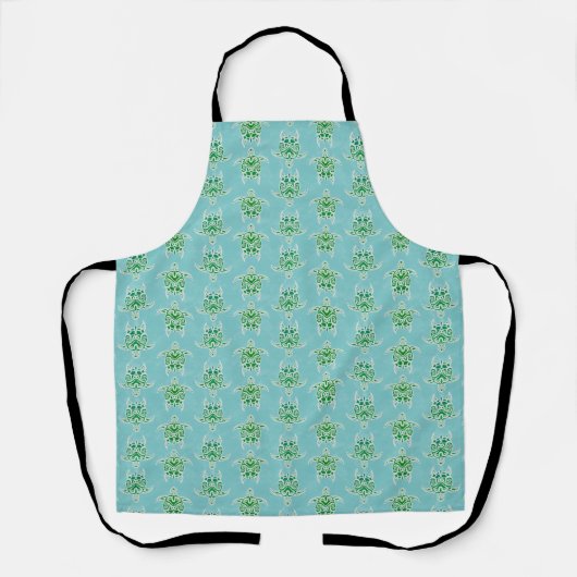 Seagreen Tribal Green Sea Turtles Schort (Voorkant)