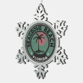 Seagrove Beach Florida 30A Emerald Coast 30A Tin Sneeuwvlok Ornament (Rechts)