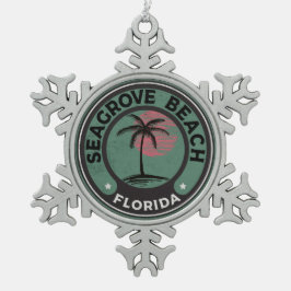 Seagrove Beach Florida 30A Emerald Coast 30A Tin Sneeuwvlok Ornament