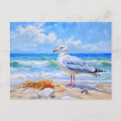 Seagul op het strand van Baltisch zee. impressioni Briefkaart (Voorkant)