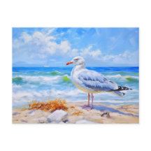 Seagul op het strand van Baltisch zee. impressioni