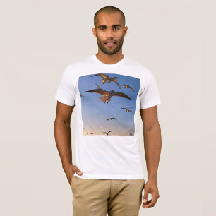 Seagulatie in vliegzwarte omtrek t-shirt