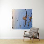 Seagulatie in vliegzwarte omtrek wandkleed (In Situ (horizontaal))