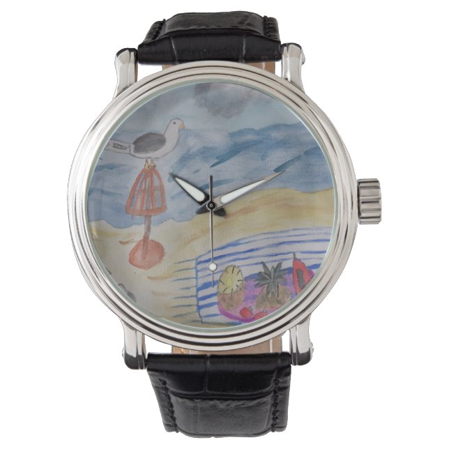 Seagulatie op de strand Watch Horloge (Voorkant)