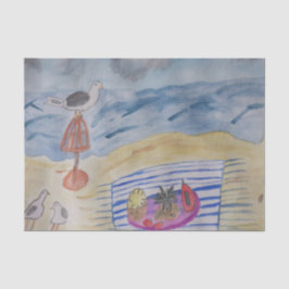 Seagulatie op het papier van het beach-weefsel