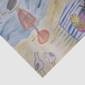 Seagulatie op het papier van het beach-weefsel (Detail)