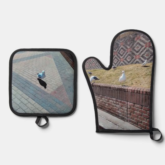 Seaguleren Ovenwant & Pannenlap Set (Voorkant)