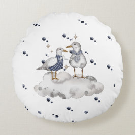 Seagull Adventure Baby - Nautische kwekerij Rond Kussen