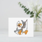 Seagull at Fishing with Fishing Road Briefkaart (Staand voorkant)