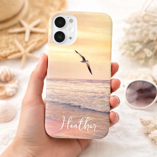 Seagull at Florida Sunrise Beach Name Case-Mate iPhone Case