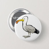 Seagull au naturel ronde button 5,7 cm (Voorkant /achterkant)