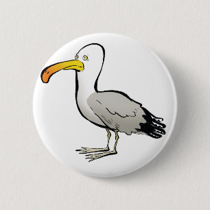 Seagull au naturel ronde button 5,7 cm