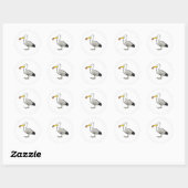 Seagull au naturel ronde sticker (Vel)