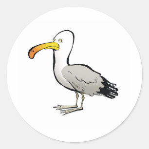 Seagull au naturel ronde sticker