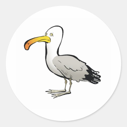 Seagull au naturel ronde sticker (Voorkant)