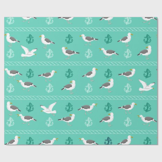 Seagull Beach levenspatroon Cadeaupapier (Vlak)