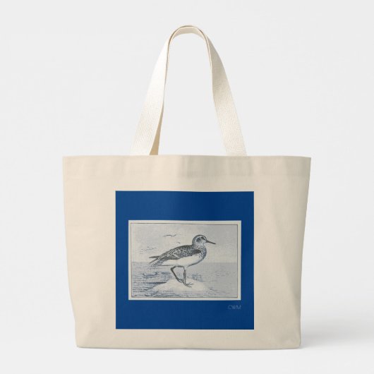Seagull Beach Ocean Tropical Summer Monogram Grote Tote Bag (Achterkant)