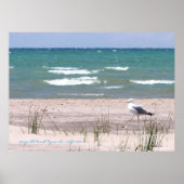 Seagull Beach Waterverf Print (Voorkant)