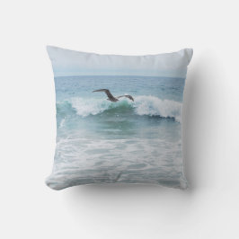 Seagull bij het strand in Californië Kussen