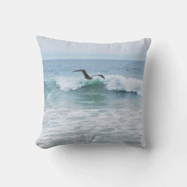 Seagull bij het strand in Californië Kussen (Voorkant)