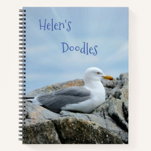 Seagull bij Seashore Doodle Notitieboek