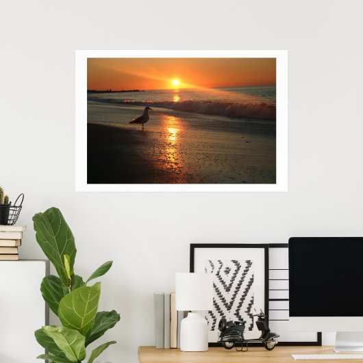 Seagull bij Sunrise - Framed Print (Thuiskantoor)