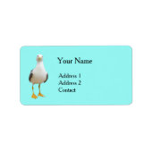 Seagull Bird op Turquoise Etiket (Voorkant)
