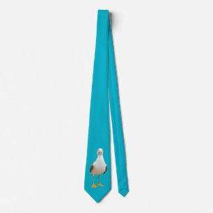 Seagull Bird op Turquoise Stropdas