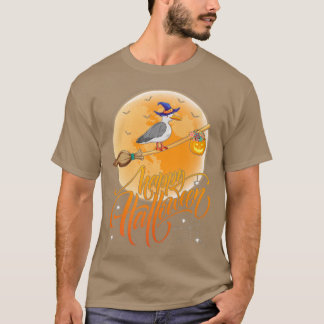 Seagull Bird Ride Witch Shot Vintage Seagull Hallo T-shirt