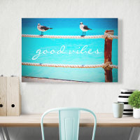 Seagull Birds Ocean Photo Good Vibes Typografie