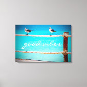 Seagull Birds Ocean Photo Good Vibes Typografie Canvas Afdruk (Voorkant)