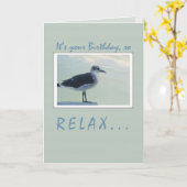 Seagull Birthday Kaart (Gele Bloem)