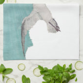 Seagull, Blue Sky, Cloud, Coastal Kitchen Towel Theedoek (Gevouwen)