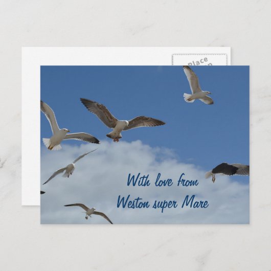 Seagull briefkaart - van Weston super Mare (Voorkant / Achterkant)