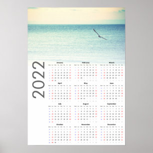Seagull Calendar 2022 Poster - Sunday first
