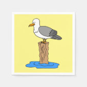 Seagull Cartoon Zomerstrand Servet (Voorkant)