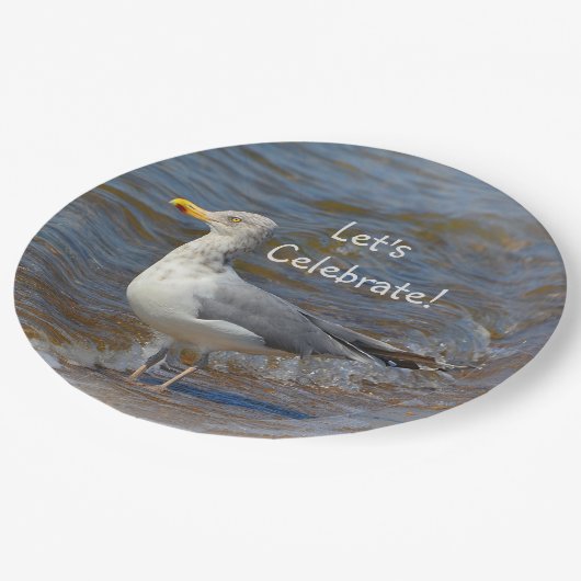 Seagull Celebration Beach Papieren Bordje (Gekanteld)