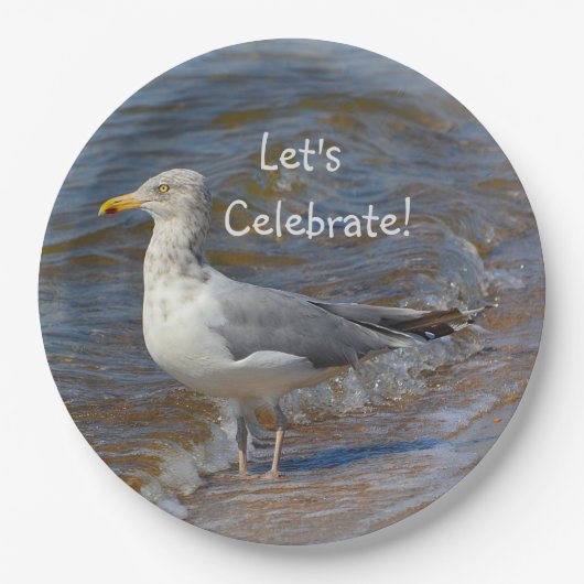 Seagull Celebration Beach Papieren Bordje (Voorkant)