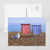 Seagull & Deckchairs Briefkaart (Voorkant / Achterkant)