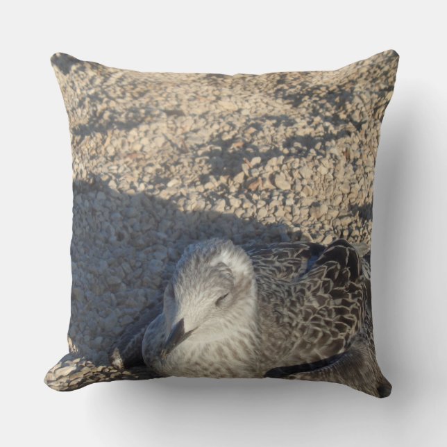 Seagull die de Sun Summer Photography leuk vindt Kussen (Voorkant)