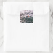 SEAGULL DIE OVER DE ZEE WAVELT VIERKANTE STICKER (Tas)