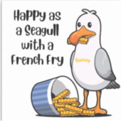 Seagull die sticker van de Franse Vries eet, Wildw (Voorkant)