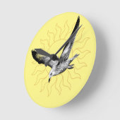 Seagull en sun yellow wall klok (Hoek)