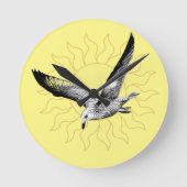 Seagull en sun yellow wall klok (Voorkant)