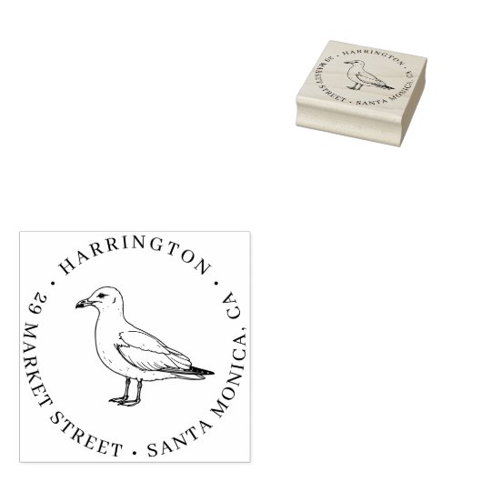 Seagull Family Retour Adres – Coastal Elegance Rubberstempel (Gestempeld)