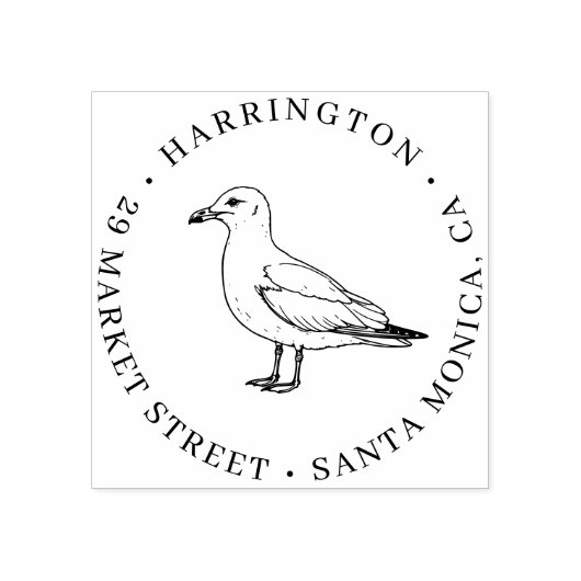 Seagull Family Retour Adres – Coastal Elegance Rubberstempel (Afrduk)
