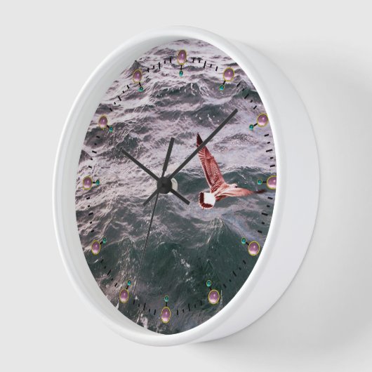 SEAGULL FLYING OVER DE WAVELEN VAN HET ZEE, Roze s (Hoek)