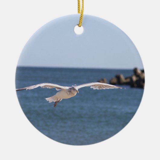 Seagull Flying Photo Ornament (Voorkant)