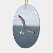 Seagull Flying Photo Ornament (Links)
